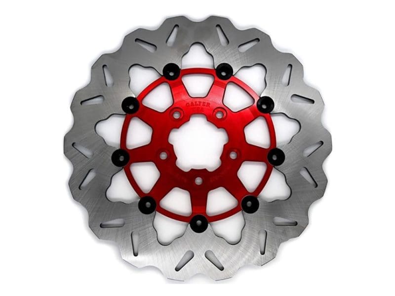 11.8in. Front Wave Floating Disc Rotor with Red Carrier. Fits Dyna 2006-2017
