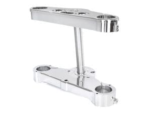 6 Degree Raked Triple Tree Kit - Chrome. Fits Softail Deluxe & Heritage Softail Classic 2018up with 26in. Wheel Upgrade or Trike Conversion.