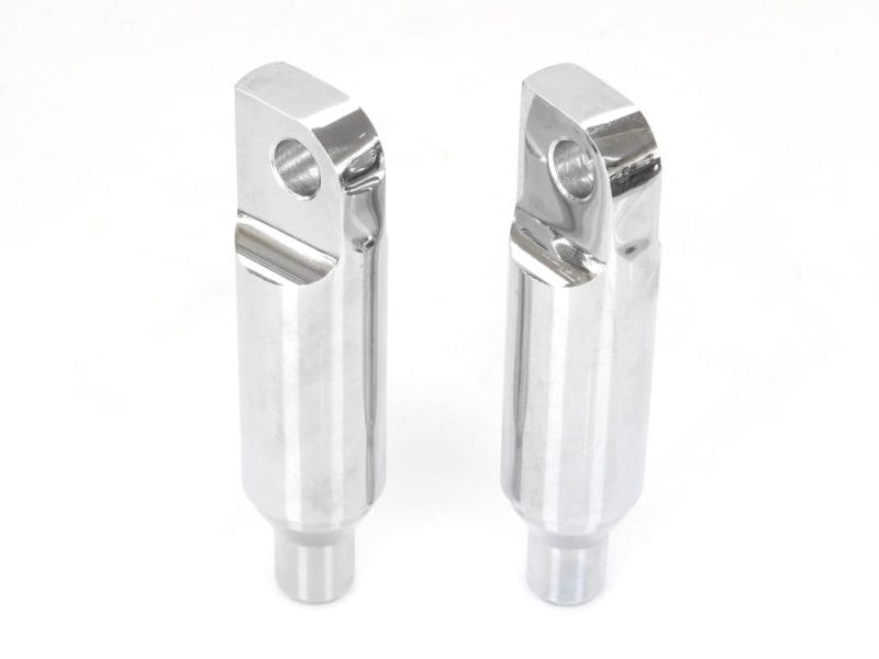 2-1/2in. Long Male Mount Footpeg Extensions - Chrome.