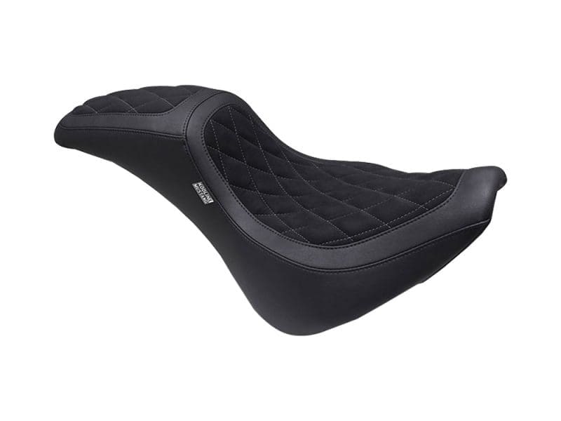 Fastback Signature Series Seat - Black with Gun Metal Thread. Fits Softail Street Bob 2018up & Standard 2020up.