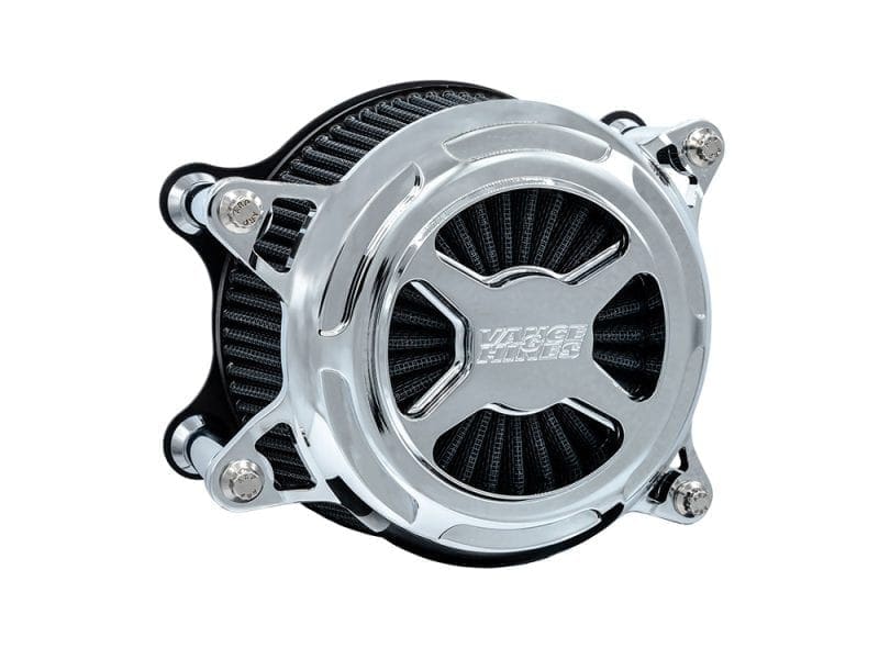 High-performance motorcycle air cleaner from Revelry Cycles, designed for enhanced airflow and engine efficiency.