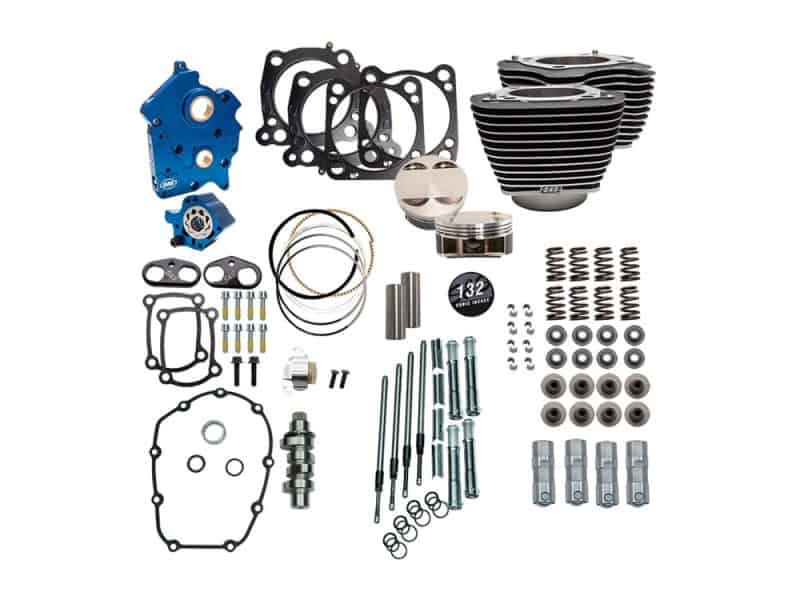 Power Pack - 132ci Big Bore Kit with Chain Drive 550 Camshaft Blue motorcycle engine parts, gaskets, pistons, and hardware for Revelry Motorcycles, high-performance motorcycle accessories.